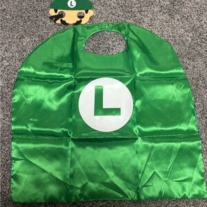 Green Superhero Kids Costume Cape- Luigi